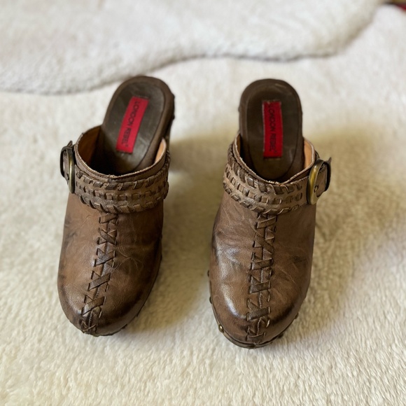 Brown leather clogs size 37 - Picture 2 of 3